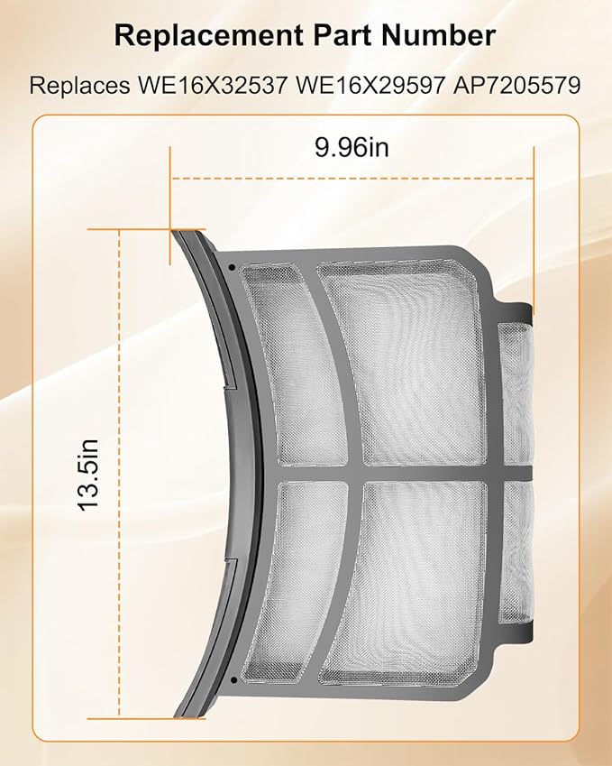 WE16X32537 Dryer Lint Filter Trap Screen Fit for General Electric Hotpoint, Dryer Lint Strainer Replace WE16X32537 WE16X29597 AP7205579, Dryer Lint Screen Replacement, Upgraded Clothes Dryer Filter