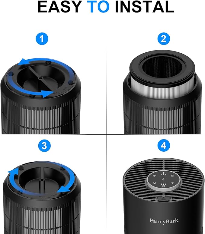 Air Purifiers for Home Bedroom Up to 1000 Ft², H14 True HEPA Room Air Purifiers for Bedroom With Sleep Mode Light Mode & Aroma Function Air Cleaner Smoke Odor Dust Pollen Pet Dander (Black)