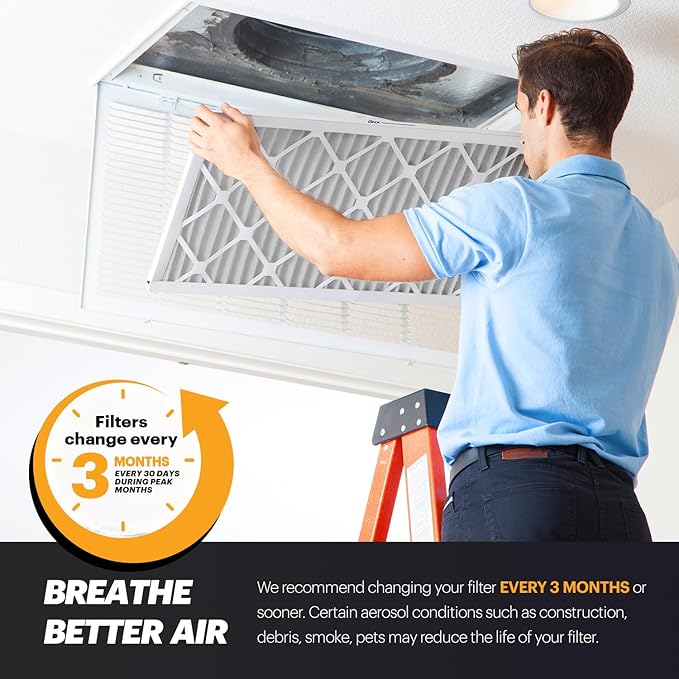 BNX TruFilter 16x25x2 Air Filter MERV 11 (4-Pack) - MADE IN USA - Allergen Defense Electrostatic Pleated Air Conditioner HVAC AC Furnace Filters for Allergies, Dust, Pet, Smoke, Allergy MPR 1200 FPR 7