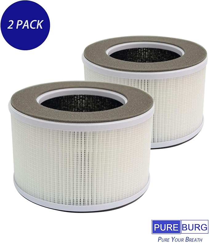 PUREBURG Replacement Filters Compatible with Membrane Solutions MSB3 Air Purifier,2-Pack H13 HEPA 3-Stage Filtration Activated Carbon Air Clean VOCs Odor