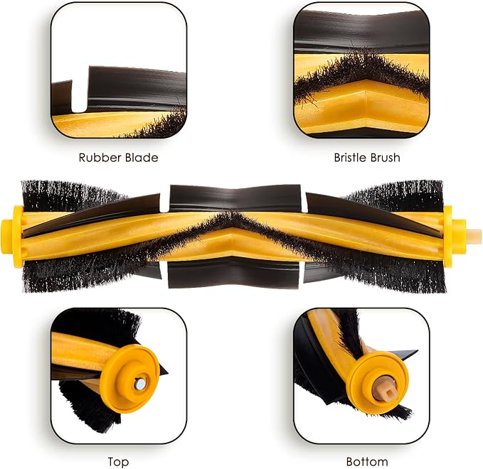 (3 Pieces) N10 Roller Brushes Main Brush Replacement Parts for Ecovacs DEEBOT OZMO N10 N10 Plus 920 950 T8 AIVI Max T9 T5 N5 N7 N8+ N8 Pro DX55 DX93 DJ65 Roller Brush