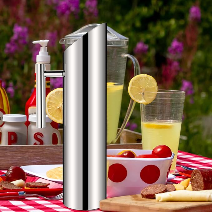 3 Pack Stainless Steel Water Pitcher 67oz/2L Modern Metal Pitcher with Ice Guard Silver Carafe Drink with Handle or Iced Hot Drink Tea Juice Coffee Beer