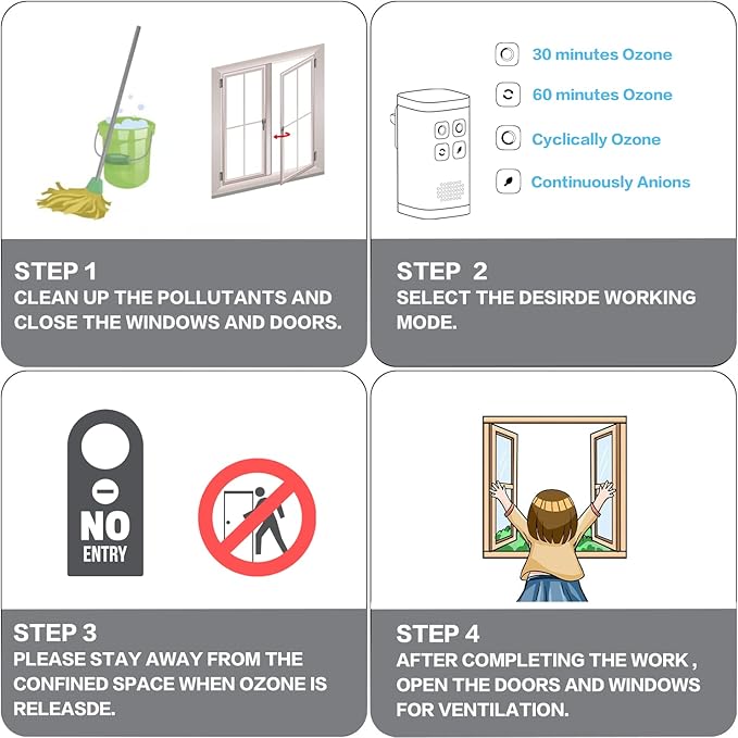 Ozone Air Purifier, Quickly Purifying Air and Eliminate Odor, Smoke in Pet Room, Bathroom, Kitchen, Shoe Cabinet, etc