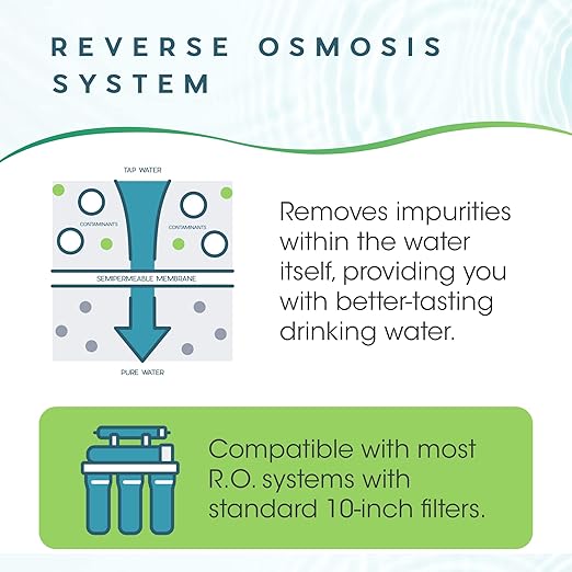 Ultima 7/VII 5 Stage Reverse Osmosis Filters with Alkalizer Post Filter, Reverse Osmosis Water-Filter Kit with Alkaline Water Filter for Greater PH Water. GRO-050 Compatible.