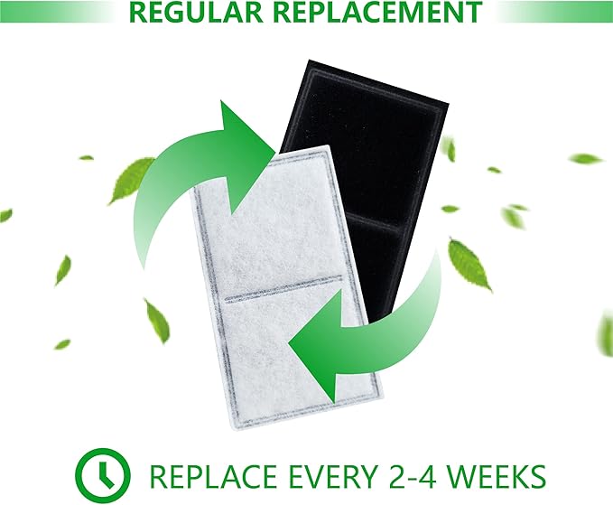 12 Pack Pet Fountain Premium Carbon Replacement Filters Compatible with PetSafe Drinkwell Platinum, Multi-Tier, Everflow, Outdoor Dog Water Dispenser, Dog Cat Water Fountain Charcoal Filters