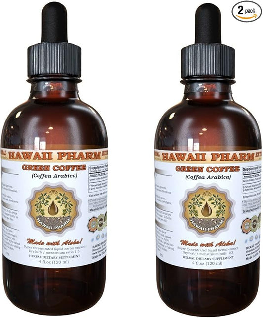 Green Coffee Liquid Extract, Green Coffee (Coffea Arabica) Bean Powder Tincture Supplement 2x4 oz