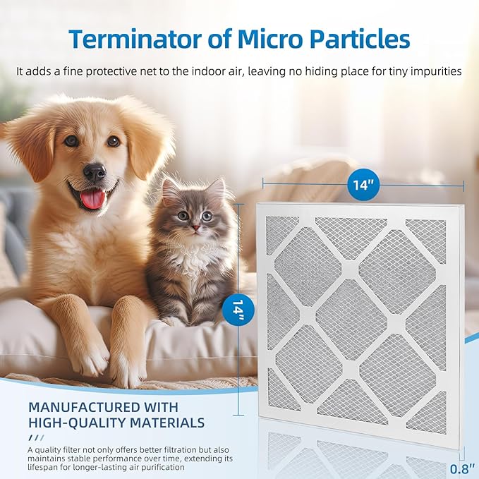 Replacement Filter Compatible with EnviroKlenz Air Purifier, MERV13 Activated Carbon(14×14×1) 1 Pack