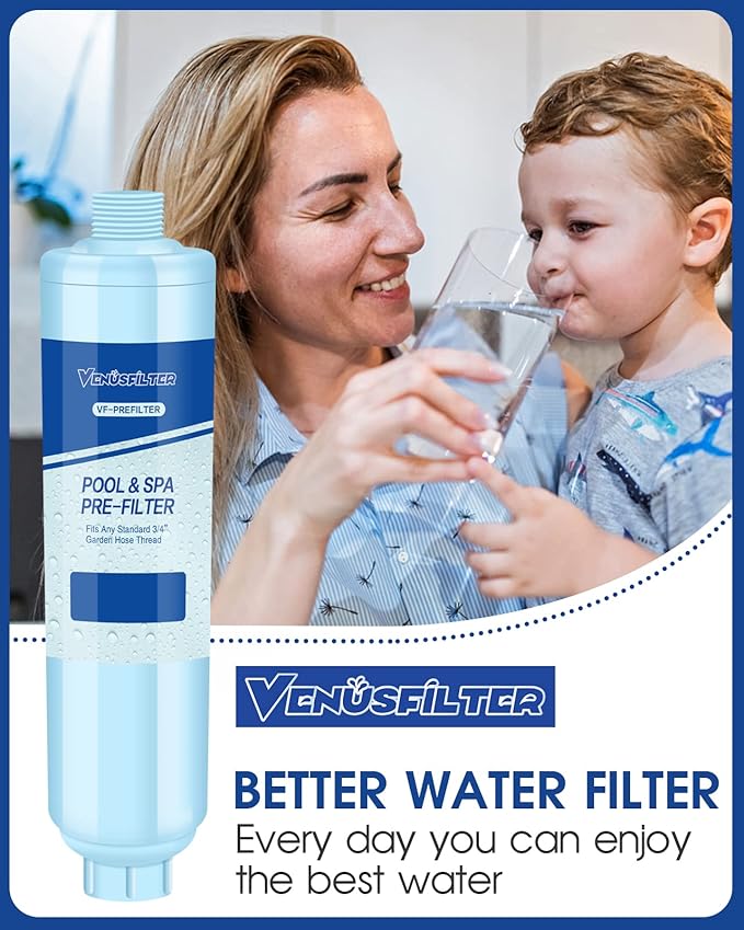 Garden Hose Filter for Filling Hot Tub, Pool, Spa, Greatly Reduces Sediment, Chlorine, Heavy Metals and Odors, Standard 3/4" Garden Hose Thread (2 pack)