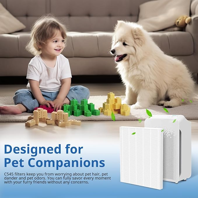 2 Pack C545 HEPA Replacement Filter S Compatible with Winix C545 Air Puri-fier, Replaces for Winix Filter S 1712-0096-00