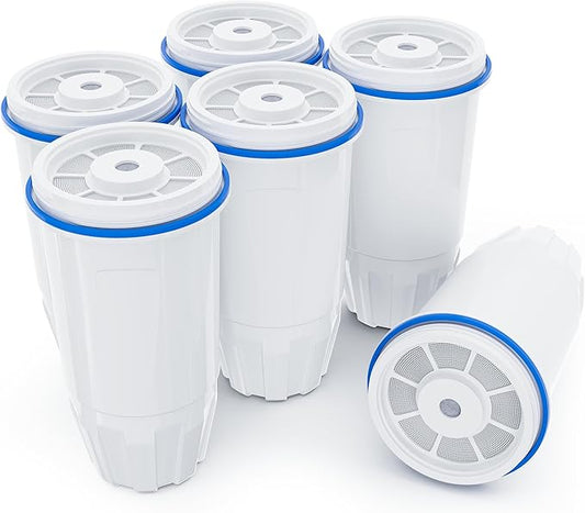 Water Filter Replacement by NUTTUTO Compatible with Zero Pitcher and Dispensers, for ZR-001, ZR-017 ZP-006 ZD-013 ZS-008, Multistage Filtration System to Reduce Lead, TDS, PFOA/PFOS, Chlorine, 6 Packs