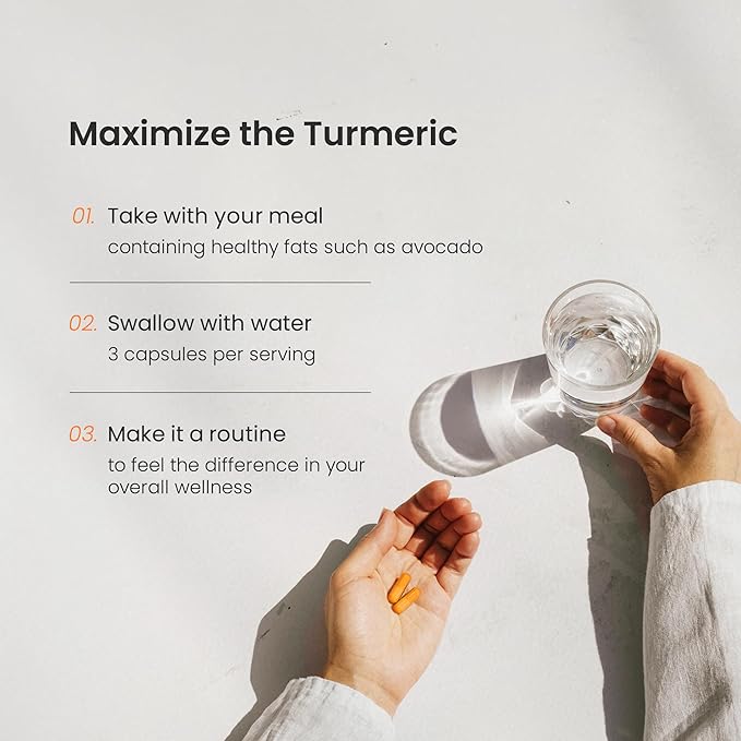 NutraChamps Turmeric Curcumin with Black Pepper Extract 1500mg, 95% Curcuminoids Extra Strength Turmeric Supplement for Joint Health, Brain, Heart & Immune Support, 180 Turmeric Capsules