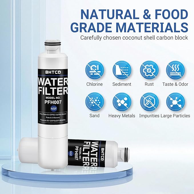 Water Filter for Samsung Refrigerator RF263BEAESG, RF261BEAESR, RF25HMEDBSR, RF263TEAESR, RS261MDRS/XAA, RH25H5611SR (all AA Included) Model Replacement - 3 PCS