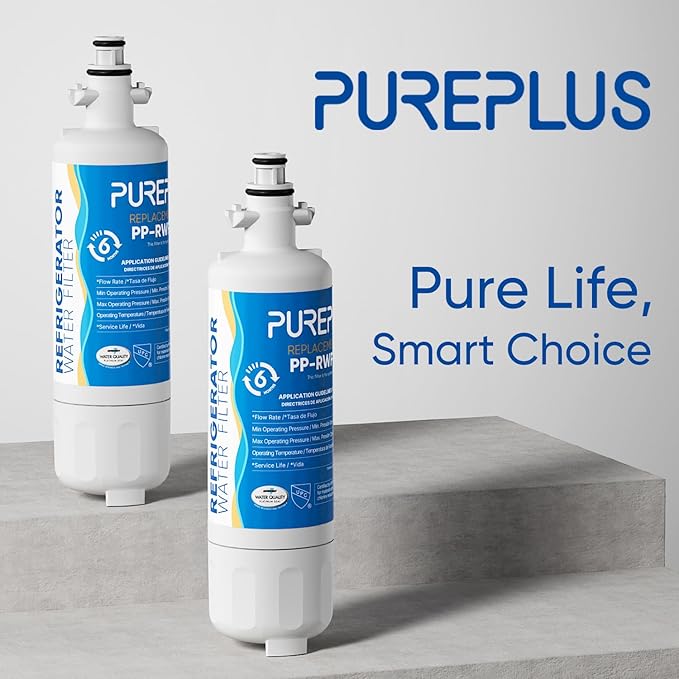 PUREPLUS 9690 Replacement for kenmore Elite 469690 LG LT700P RFC 1200A ADQ36006102 ADQ36006101 LFX28968ST RWF1052 RWF1200A LFXS29626S LFXS30766S LFX31925ST LFX31945ST Refrigerator Water Filter, 4Pack