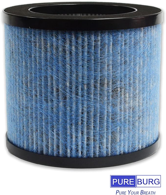 PUREBURG TPAP002 Replacement Filter Compatible with TOPPIN Comfy Air C1 Air Purifier,2-Pack H13 HEPA Activated Carbon 2-in-1 4-Stage Filtration