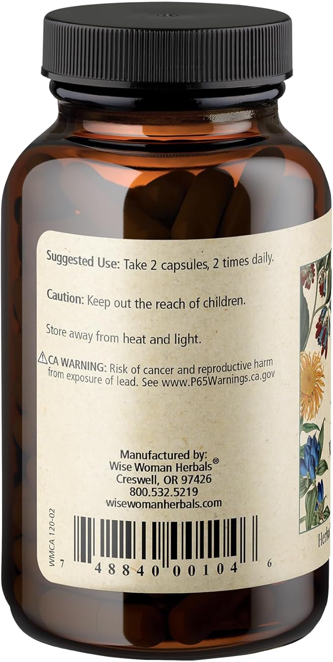 Wise Woman Herbals Women's Menocaps Non-GMO Herbal Blend for Menopause Support, Hot Flashes, Night Sweats, Mood Support, Emotional Balance, Hormonal Support 120 Veg Caps