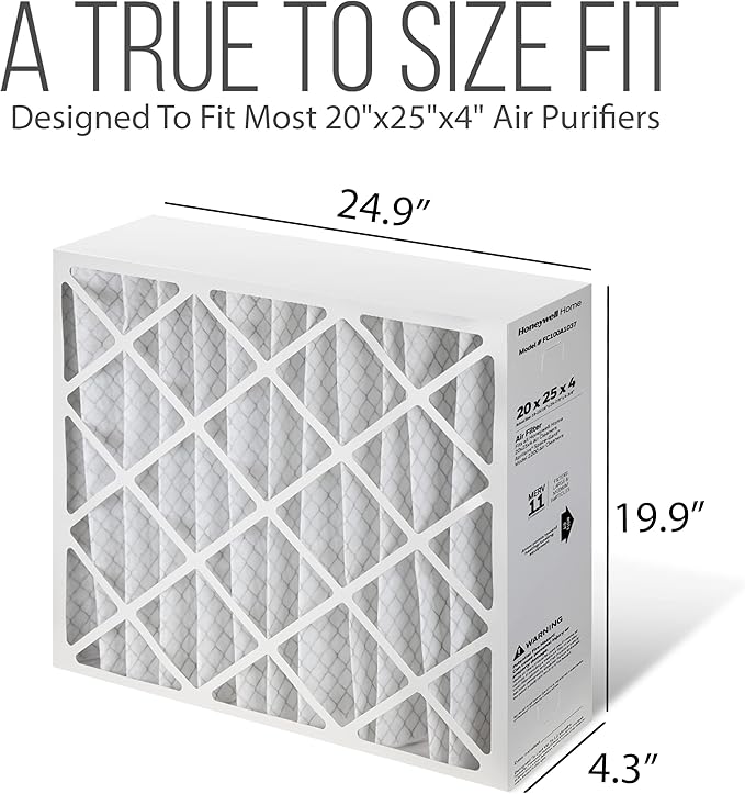 Furnace Filters FC100A1037 - HVAC 20x25x4 Air Filter Replacement Merv 11 with Homequip Easy Disposal Bag (3 Pack)