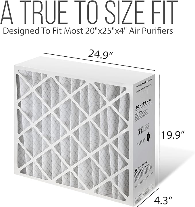 Furnace Filters FC100A1037 - HVAC 20x25x4 Air Filter Replacement Merv 11 with Homequip Easy Disposal Bag (4 Pack)