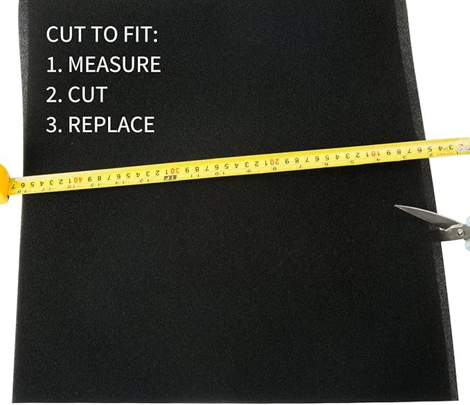 Cuttable Foam Pad Pre Filter, Can Cut to Fit Most Air Conditioner, Air Purifier, Kitchen Trash Cans, Pet Deodorizing Mat, 16.1x39.3x1/4inch(1Pack)