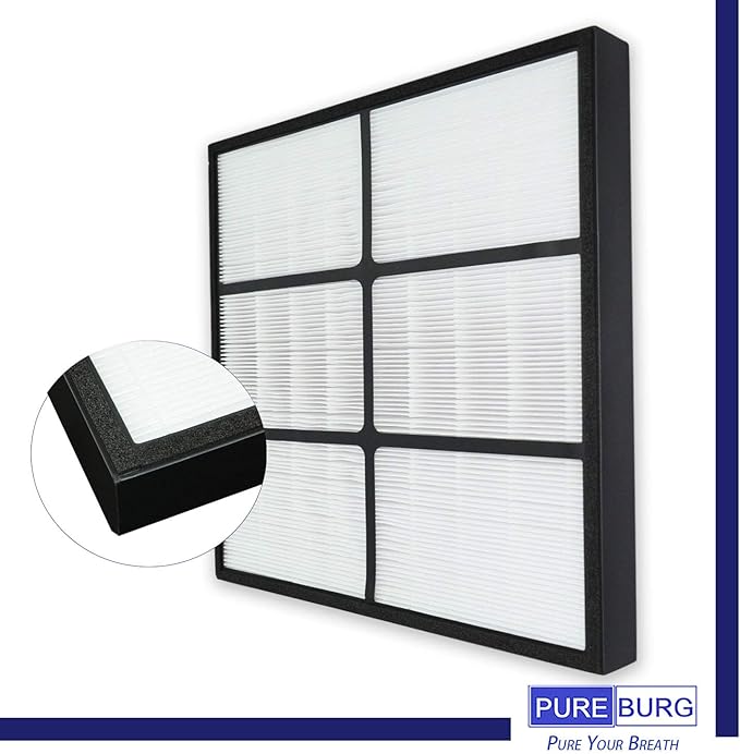 PUREBURG 1183050K Replacement Filter Compatible with Whirlpool Whispure Whispure Pro 2000 WPPRO2000 Series Air Purifiers,H13 True HEPA Activated Carbon Pre-Filters