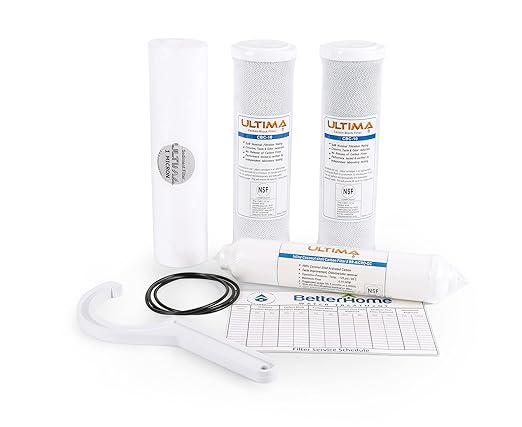 Ultima 7/VII 5 Stage Universal Under Sink Water Filter System Replacement Cartridges with Quick Connect Post Carbon Filter Kit Without Membrane GRO-050 Compatible.