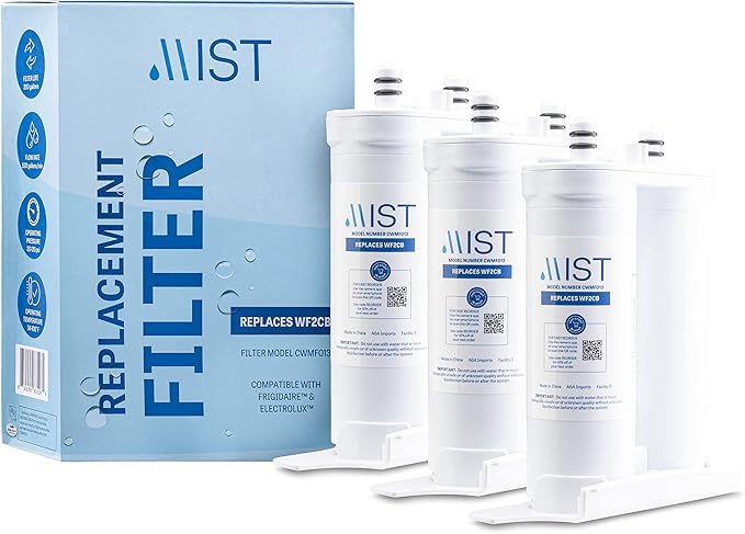 Mist WF2CB Water Filter Replacement for Frigdaire & Electrolux, Refrigerator Water Filter compatible with PureSource2, FC100, Kenmore 9916, 469916, EWF2CBPA, NGFC 2000-WF2CB (3 pack)