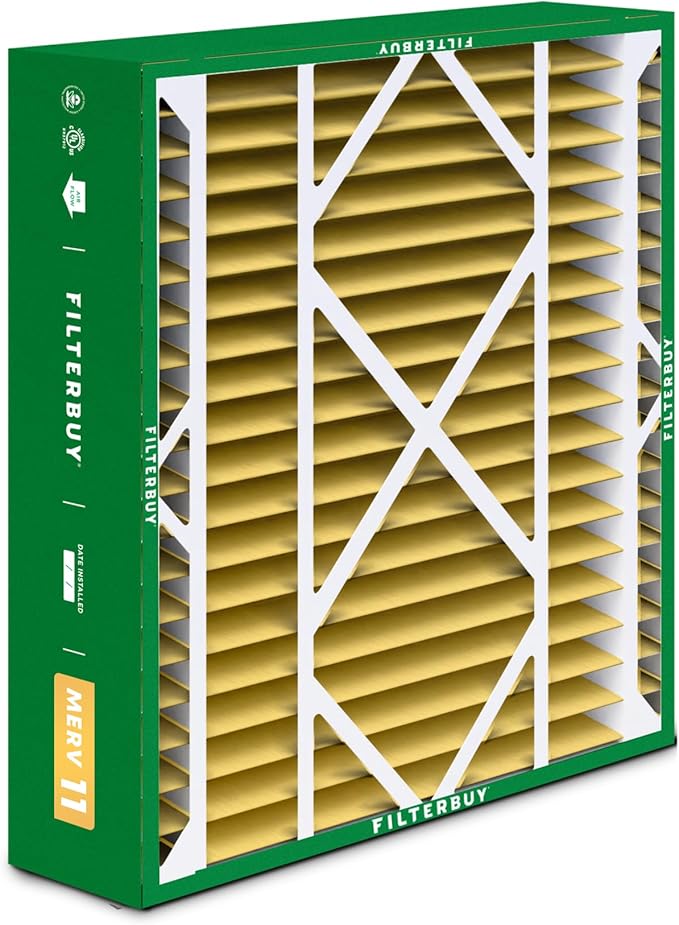 Filterbuy 21x24.5x5 Air Filter MERV 11 Allergen Defense (2-Pack), Pleated HVAC AC Furnace Air Filters Replacement for Rheem, Ruud, and Protech (Actual Size: 20.63 x 24.13 x 4.38 Inches)
