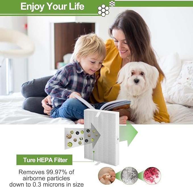 Smilyan 6 Pack Hpa300 HEPA Replacement Filter R for Honeywell HPA300 HPA200 HPA100 HPA090 Series Air Purifier, Compared to HRF-R3 HRF-R2 HRF-R1