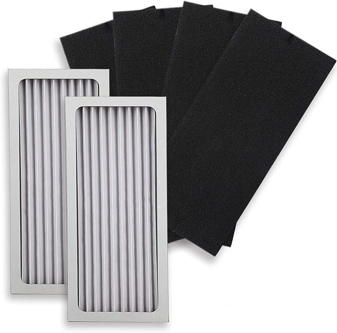 PUREBURG 990051000 Replacement True HEPA Filter Set Compatible with Hamilton Beach TrueAir 04383 04384 04385 04386 Compact Pet Air Purifier,H13 Activated Carbon,2-Pack