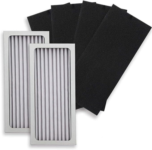 PUREBURG 990051000 Replacement True HEPA Filter Set Compatible with Hamilton Beach TrueAir 04383 04384 04385 04386 Compact Pet Air Purifier,H13 Activated Carbon,2-Pack