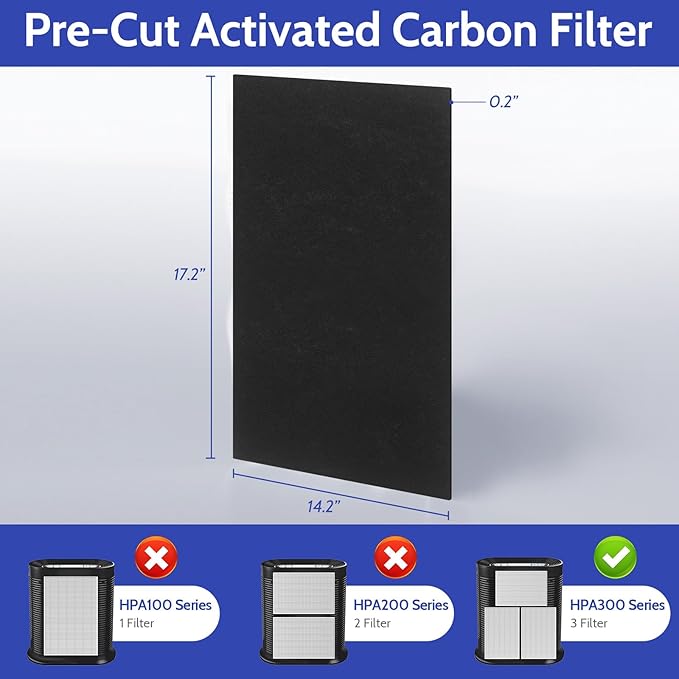 6 Pack HPA300 HEPA Filter Replacement for Honeywell HPA300 Air Purifier Compatible HPA304 HPA200 HPA3300B HPA5300 Filters, Replace HRF-R3 True HEPA Filters