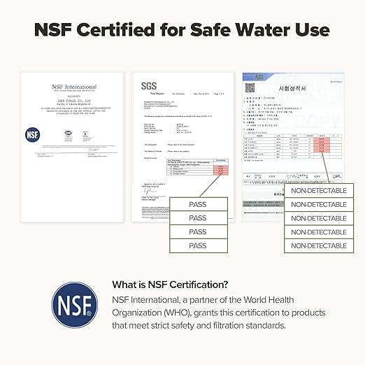[6 Months Set] Water Filter for Sink Faucet and Replacement Set, Sink Water Filter, Vitamin C Gel, NSF Certified - Removes Impurities, Chlorine and Rust - Skin Hydration, Made in Korea Olive Green