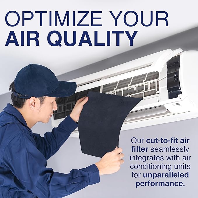 Cut To Fit Air Filter - Carbon Pad Pre Filter for Air Purifiers, AC, Furnace, Trash Cans and Dust, 1/6" thick, 16" x 48" Sheets (2-pack)