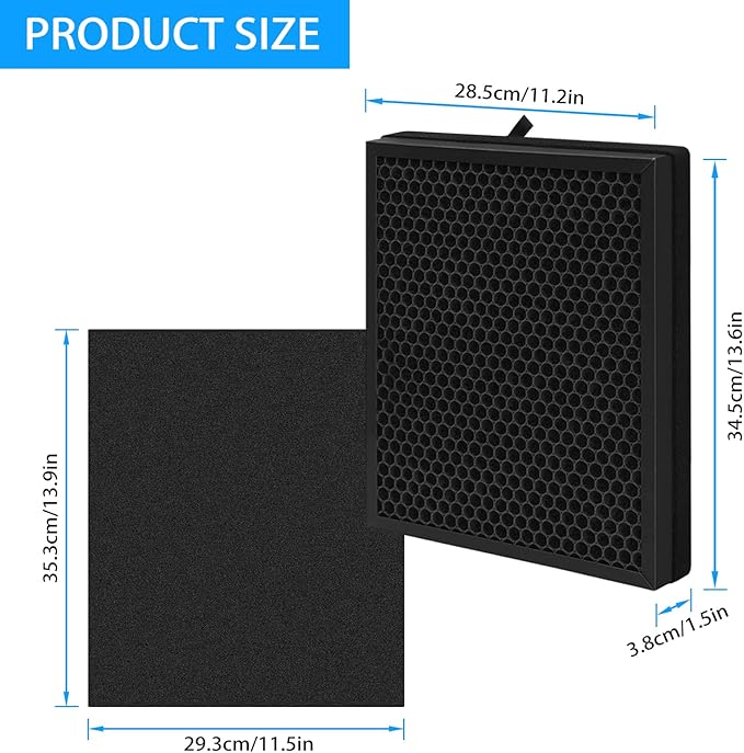 Air Purifier Filter for Zigma Aerio-300: Hepa Air Purifier Filter Replacement 1 High-Efficiency True HEPA Filter - 1 Carbon Pre-Filters Carbon filter Room Home