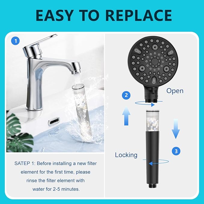 Shower Filter compatible with MakeFit SSJ781/DSSJ781/ DSSJ781-01& HOPOPRO HSF-002 Shower Head Filter Replacement (15 Stage Filters),for Hard Water - Filters Chlorine -4 Pack