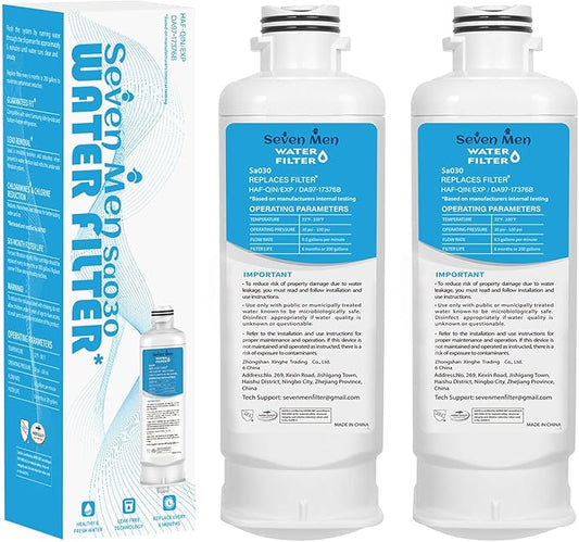 DA97-17376B Water Filter for Sam&sung Haf-qin/exp, Rf28t5001sr, Da97-08006c, Rs27t5200sr, Rf28r7351sg, Rf24r7201sr, Rf27t5201sr, 2Pack.