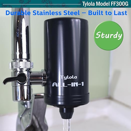 Stainless Steel Faucet Water Filter for Kitchen Sink,NSF Certified Water Purifier, Reduces 99% Chlorine, 99.9% Fluoride Pfas, Lead & Heavy Metals, Basic Version