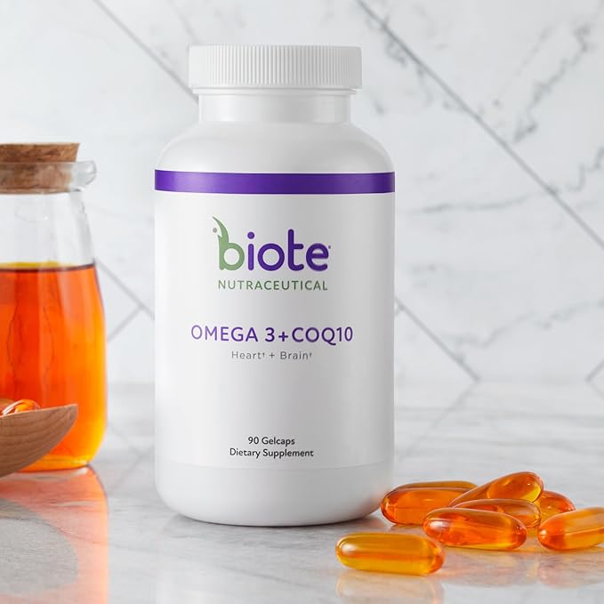 Biote Nutraceuticals - Omega 3 + CoQ10 - Heart + Brain (90 Gel caps)