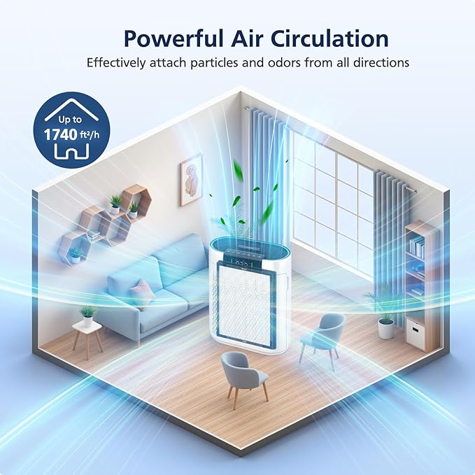 AP2000WF Replacement Filter Compatible with KNKA AP2000WF Air Purifi-er, 3-Stage HEPA Filter, High-Efficiency Activated Carbon Filt-er and Pre-filter for Dust Pet Smoke, 2+4 Pack