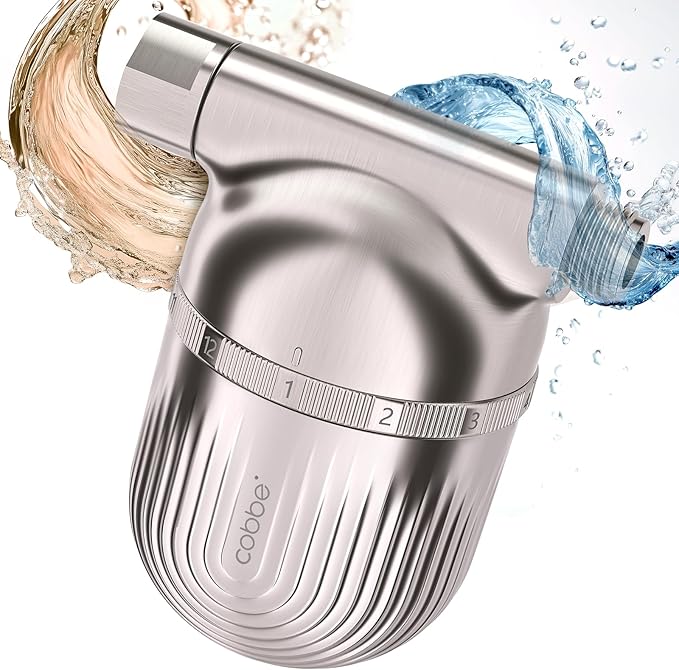 Cobbe Shower Filter | All-METAL Joint | 99% REMOVAL Shower Head Filter for Hard Water, Heavy Metals, Chlorine and Harmful Substance, Improve your skin and hair - Brushed Nickel