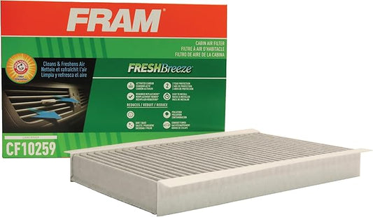 FRAM Fresh Breeze Cabin Air Filter Replacement for Car Passenger Compartment w/ Arm and Hammer Baking Soda, Easy Install, CF10259 for Land Rover Vehicles