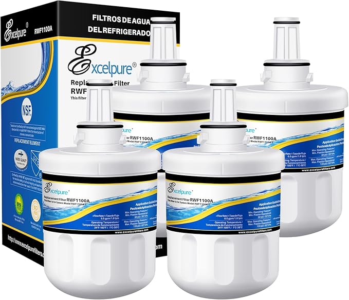 DA29-00003G Replacement for Samsung HAFCU1,RSG257AARS,DA29-00003F, RF267AERS, HDX FMS-1, RF26XAERS, RF267ABRS, RFG237AARS, RFG238AARS, HAFIN2/EXP, RF263AEBP, Refrigerator Water Filter,4PACK