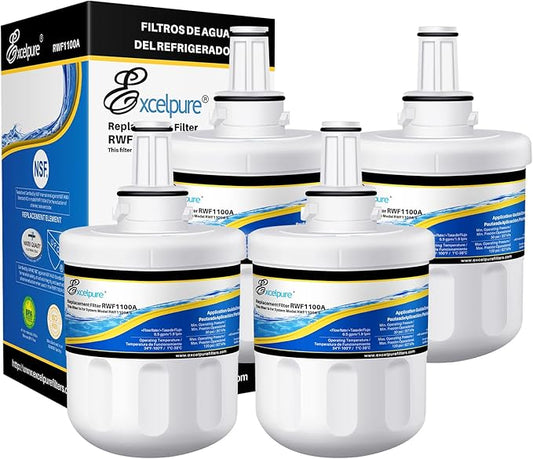 DA29-00003G Replacement for Samsung HAFCU1,RSG257AARS,DA29-00003F, RF267AERS, HDX FMS-1, RF26XAERS, RF267ABRS, RFG237AARS, RFG238AARS, HAFIN2/EXP, RF263AEBP, Refrigerator Water Filter,4PACK