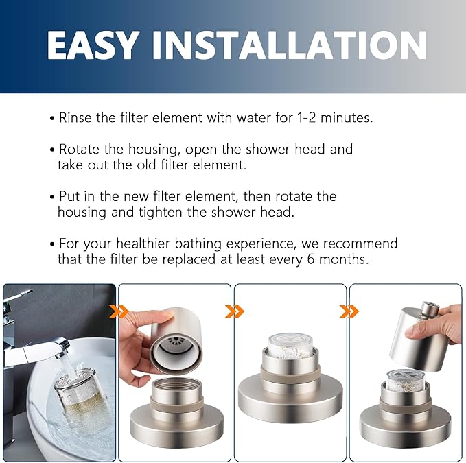 Shower Filter for JOLIE Shower Head Filter Replacement Cartridge - KDF - Clear - 2 Pack