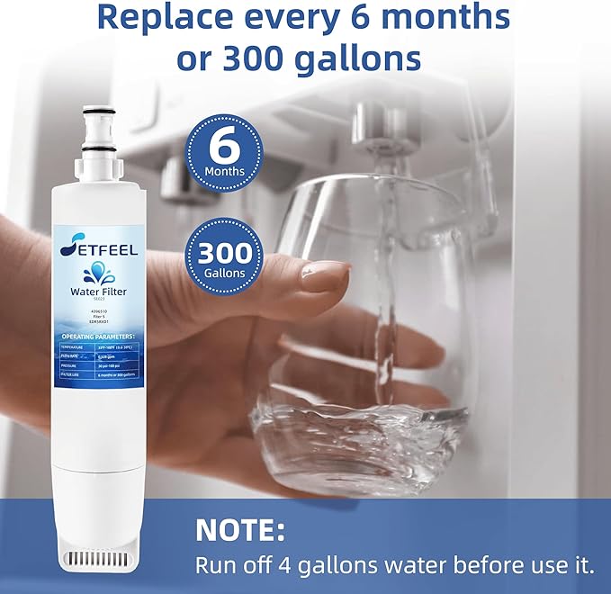 4396508 Water Filter Replacement For Whirl-pool EDR5RXD1, Kenmore Refrigerator Water Filter 9085 Fit 9010 4396510 4392857 4396547 46-9010 NLC240V WF-NLC240V, EveryDrop Filter 5 Replacement 3 Pack