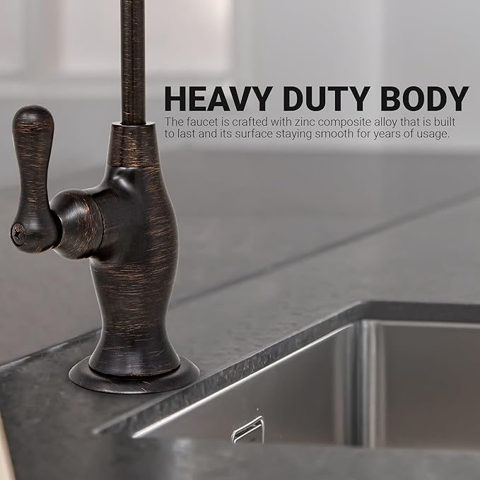 Non-airgap RO Faucet Reverse Osmosis Drinking Water Filtration System Water Dispenser Spout (Venetian Bronze). Vase Style with Faucet Wrench. NSF Certified.