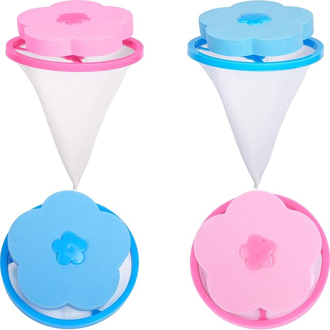 Pet Hair Remover for Laundry,Lint Catcher for Laundry,Washing Machine Floating Lint Mesh Bag,Reusable Household Hair Filter Washer Lint Trap Net Pouch 4 Pieces