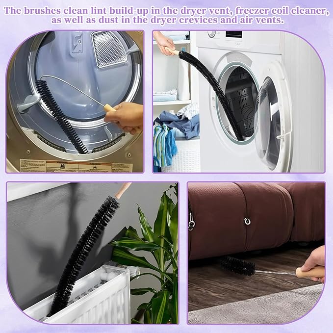 WH01X35719 Lint Filter Compatible with Ge Profile Washer Dryer Combo Foam Filter for PFQ97HSPV0DS Combo Washer Dryer Filter with Lint Brush (1 Long Handled Brush) - Hand Washable and Reusable (2pack)