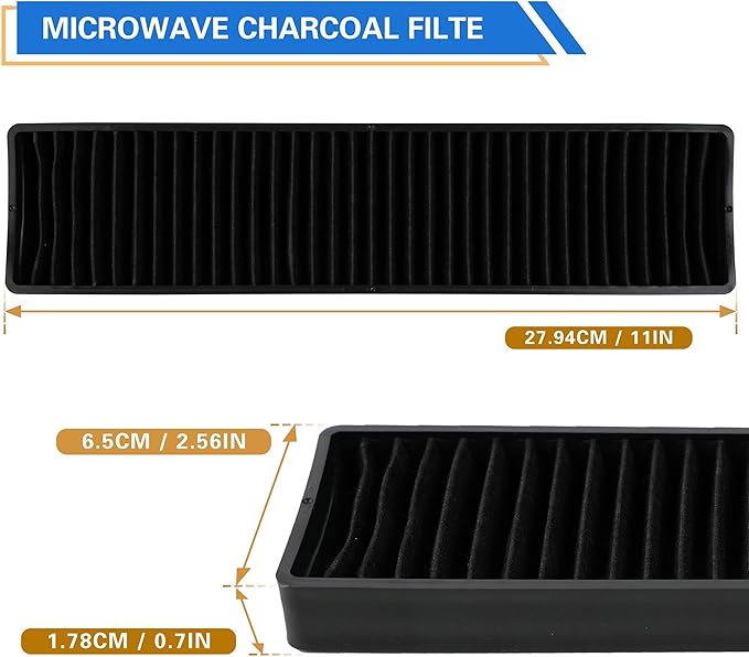 3-Pack WB06X10807 Microwave Filter Replacement Charcoal Filters for GE Microwaves JVM7195EK5ES/JVM7195SK6SS/PNM9216SK5SS