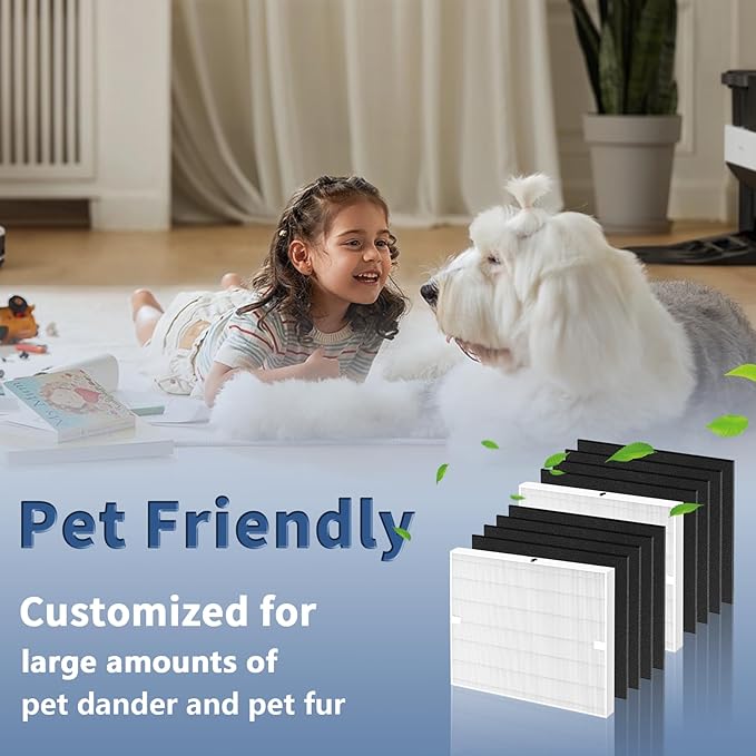 AP-1512HH Replacement Filter for Coway Airmega AP-1512HH and Airmega 200M Series Air Purifiers, Funmit 2 True HEPA Filter and 8 Activated Carbon Pre-Filters, Compared to Part # 3304899