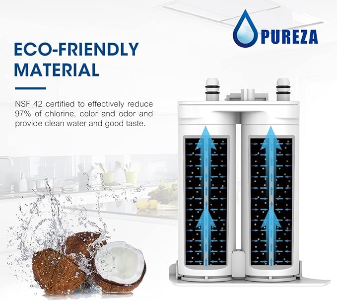 Pureza WF2CB Water Filter - Compatible with Pure Source 2 Water Filter, WF2CB, NGFC2000, FC100, Kenmore 469911, 469916, 2 Pack